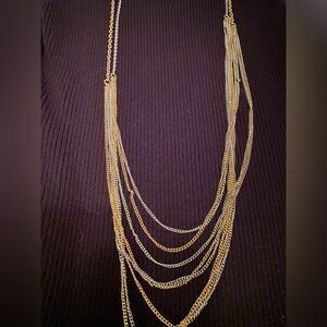 Elegant Gold and Silver Chain Necklace